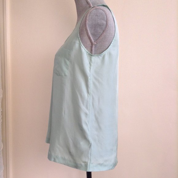NWT J.Crew Women's 2 Light 100% Silk Pocket Sleeveless Tank Top 39370 Green - Picture 11 of 14